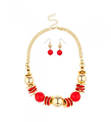 Lux Accessories Statement Necklace Earrings