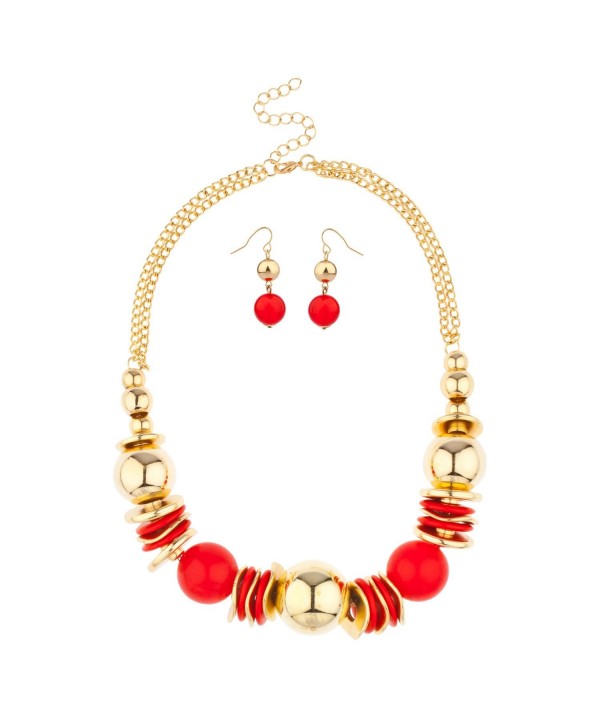 Lux Accessories Statement Necklace Earrings