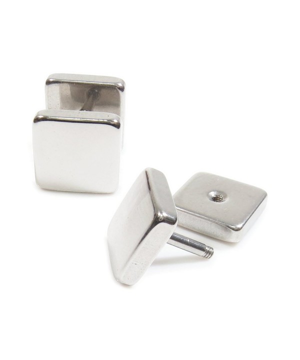 Stainless Steel Plain Square Earrings