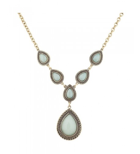 Lux Accessories Teardrop Statement Necklace