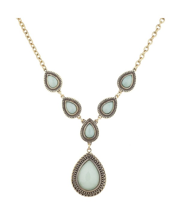 Lux Accessories Teardrop Statement Necklace