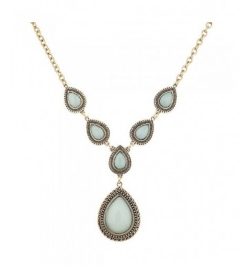 Lux Accessories Teardrop Statement Necklace