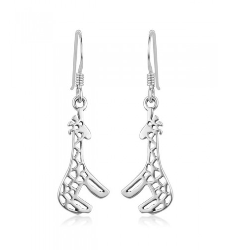 Sterling Silver Dangling Giraffes Earrings