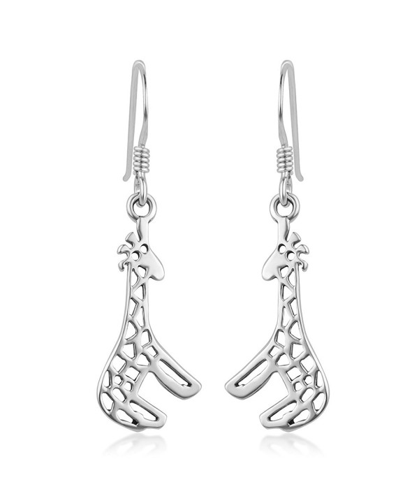 Sterling Silver Dangling Giraffes Earrings