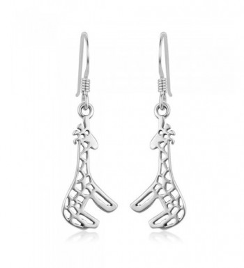 Sterling Silver Dangling Giraffes Earrings