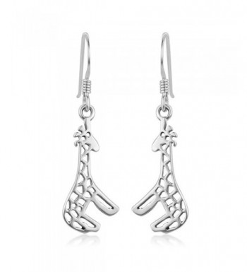 Sterling Silver Dangling Giraffes Earrings