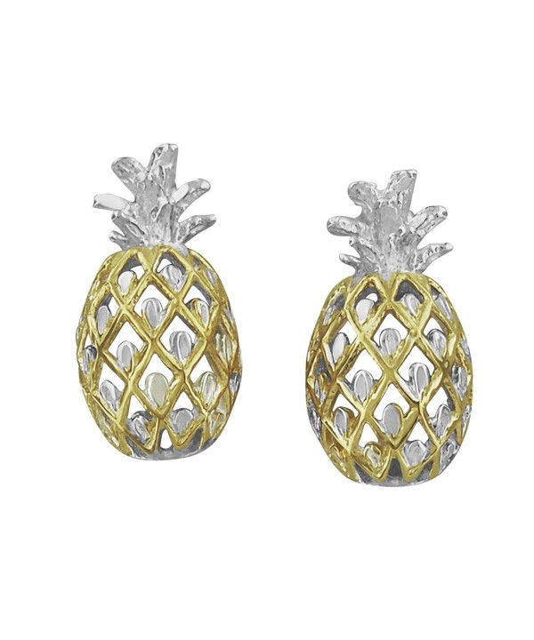 Sterling Silver Accents Pineapple Earrings