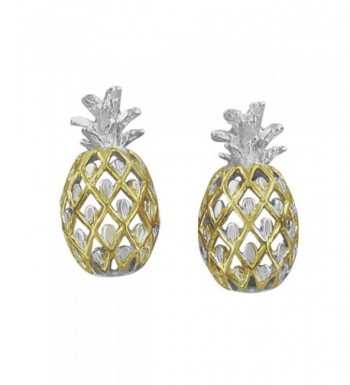 Sterling Silver Accents Pineapple Earrings