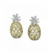 Sterling Silver Accents Pineapple Earrings