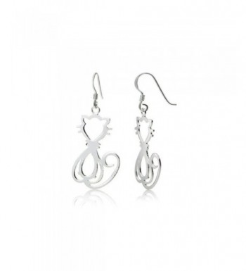 Sterling Silver Cat Polished Earrings