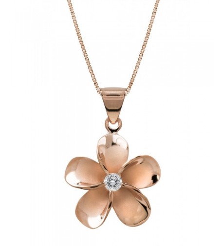 Plated Sterling Plumeria Necklace Pendant