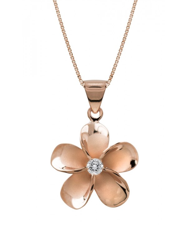 Plated Sterling Plumeria Necklace Pendant