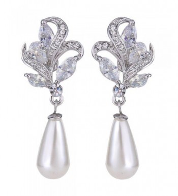 EVER FAITH Silver Tone Simulated Teardrop
