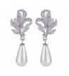 EVER FAITH Silver Tone Simulated Teardrop