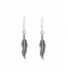 Silverly Sterling Feather Oxidized Earrings