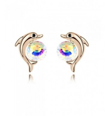 Animal Dolphin Plated Earring Colorful