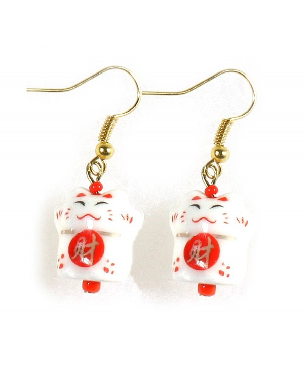 Little Maneki Beckoning Porcelain Earrings