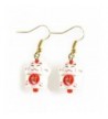 Little Maneki Beckoning Porcelain Earrings