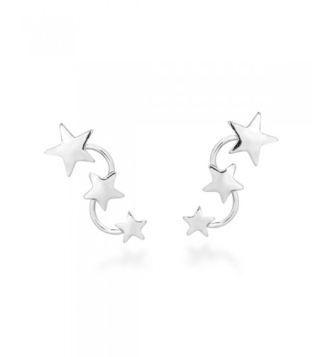 Triple Studded Earlobe Sterling Earrings