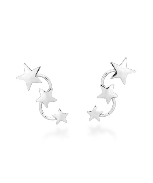 Triple Studded Earlobe Sterling Earrings