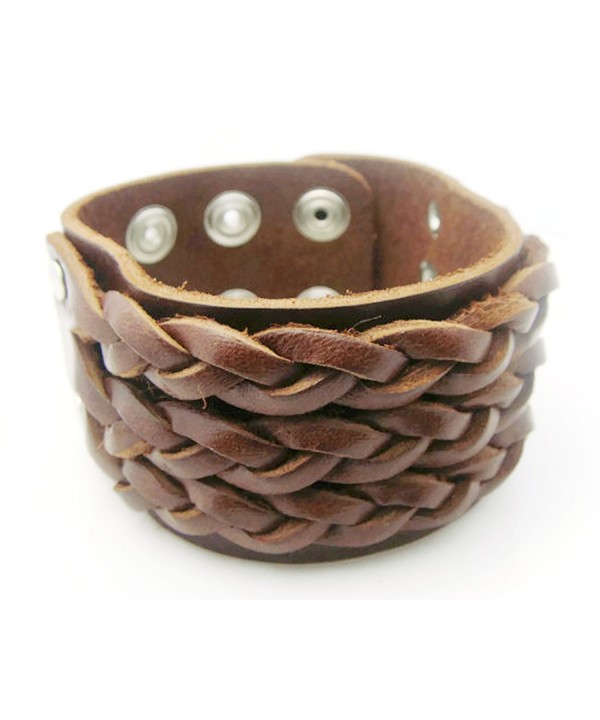 APECTO Jewelry Leather Wristband Bracelet