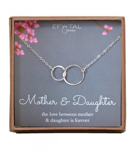 Mother Daughter Necklace Sterling interlocking