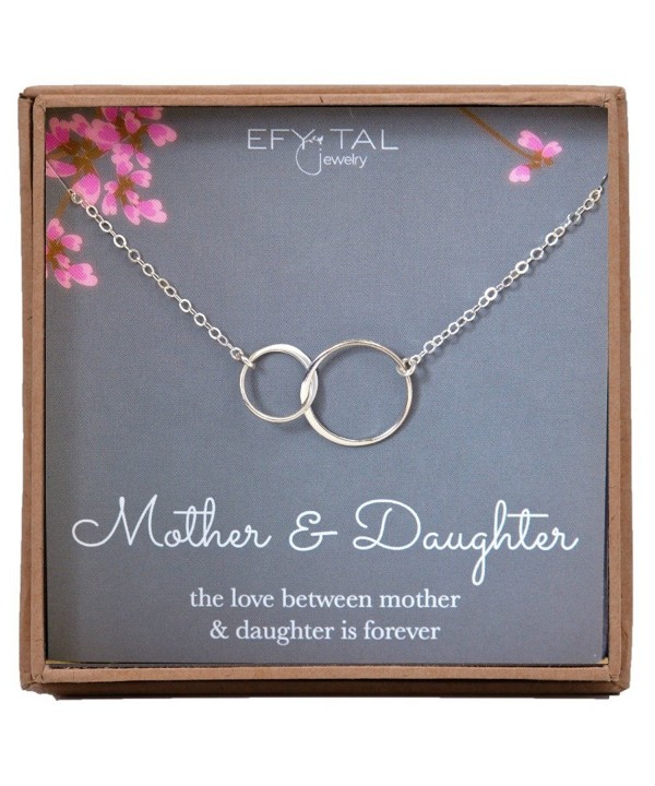 Mother Daughter Necklace Sterling interlocking