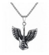 Stainless Guitar Pendant Necklace Unisex