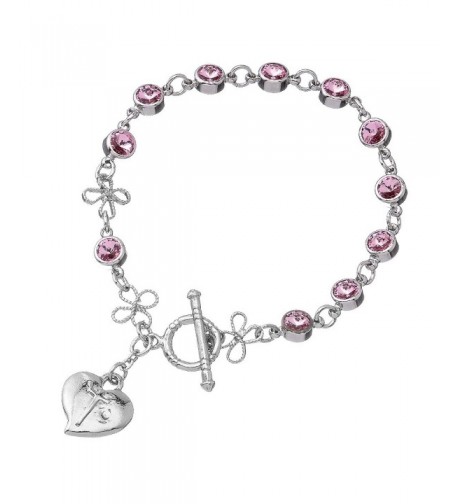 Pink Swarovski Bead Rosary Bracelet