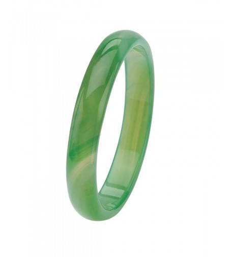 Genuine Green Agate Bangle Bracelet