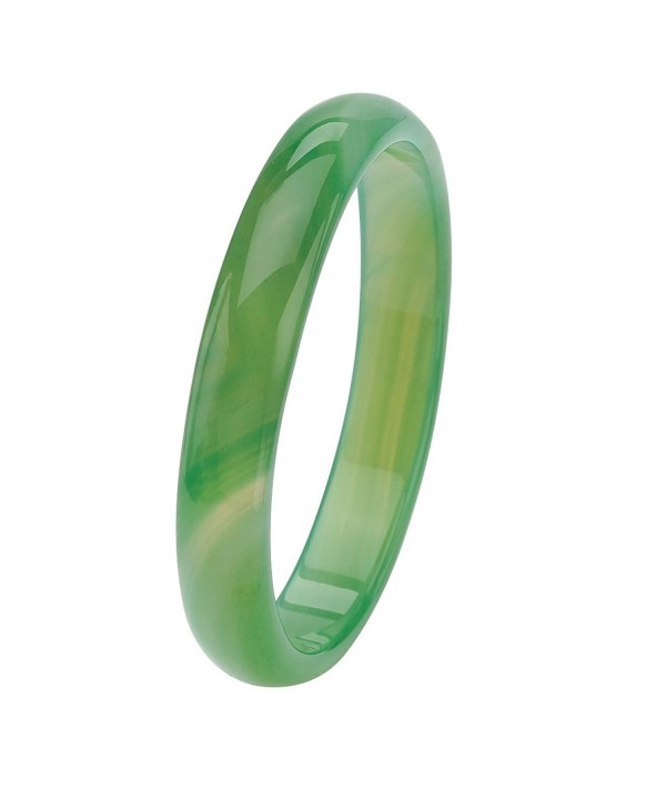 Genuine Green Agate Bangle Bracelet