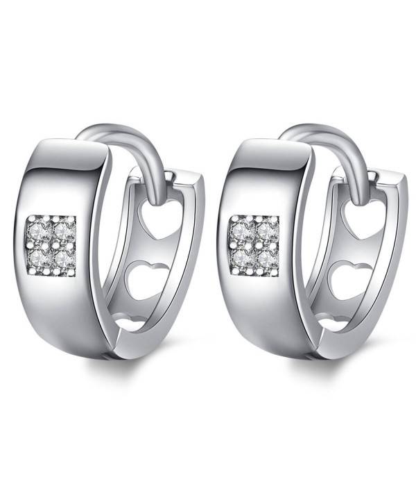 Sterling Silver Zirconia Huggie Earrings