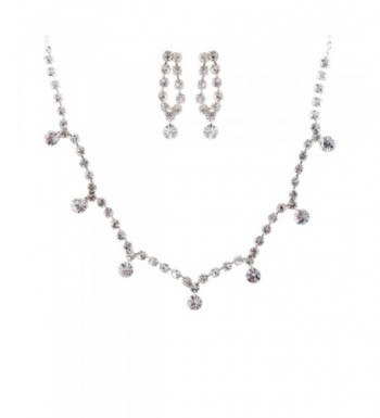 ACCESSORIESFOREVER Wedding Jewelry Rhinestone Necklace