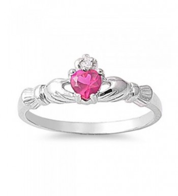 Sterling Silver Claddagh Simulated Traditional