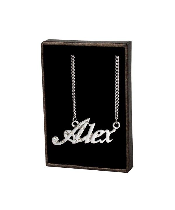 Name Necklace Alex White Plated