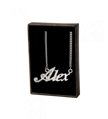 Name Necklace Alex White Plated