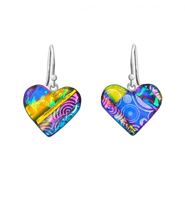 DreamGlass Sterling Dichroic Multi Color Earrings