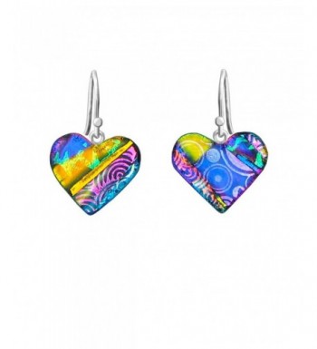 DreamGlass Sterling Dichroic Multi Color Earrings