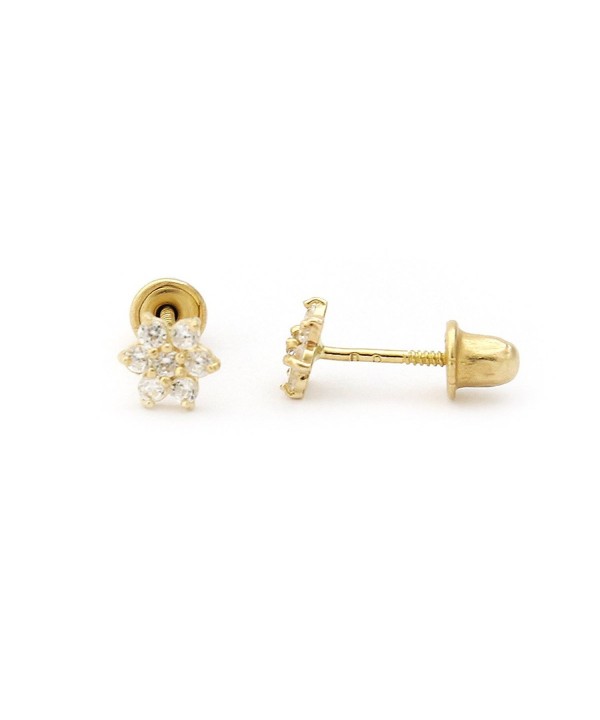 Yellow Gold Little Flower Earrings