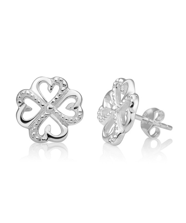 Sterling Silver Clover Shaped Earrings