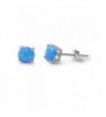 Solitaire Earring Created Blue Sterling