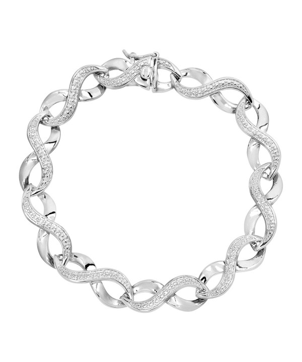 Infinity Bracelet Diamond Sterling Silver Plated