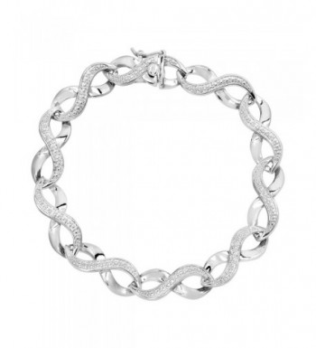 Infinity Bracelet Diamond Sterling Silver Plated