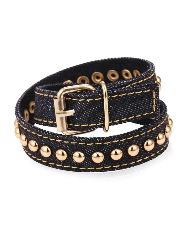 Pushpin Design Fabric Gold tone Bracelet