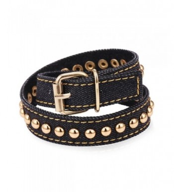 Pushpin Design Fabric Gold tone Bracelet