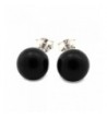 White Gold Black Onyx Earrings