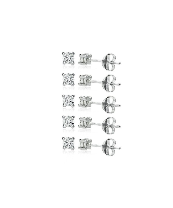 Sterling Silver Earrings Small Zirconia