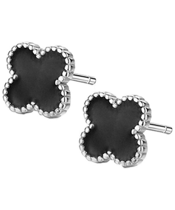 Sterling Silver Plated Clover Earrings