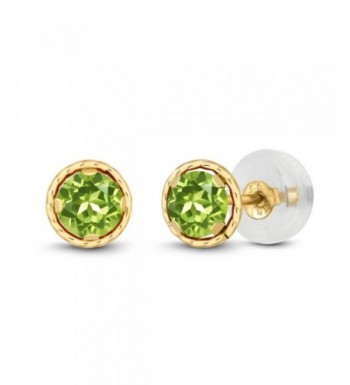 Round Green Peridot Yellow Earrings