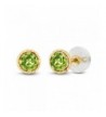 Round Green Peridot Yellow Earrings